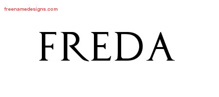Regal Victorian Name Tattoo Designs Freda Graphic Download