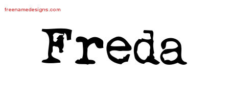 Vintage Writer Name Tattoo Designs Freda Free Lettering
