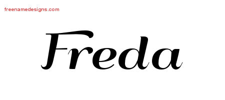 Art Deco Name Tattoo Designs Freda Printable