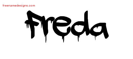 Graffiti Name Tattoo Designs Freda Free Lettering