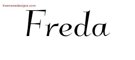 Elegant Name Tattoo Designs Freda Free Graphic