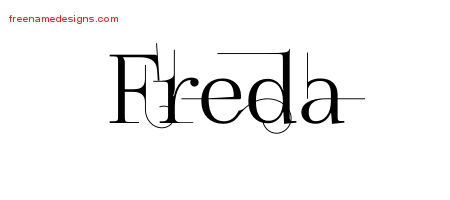 Decorated Name Tattoo Designs Freda Free