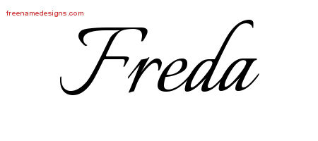 Calligraphic Name Tattoo Designs Freda Download Free