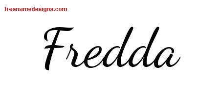 Lively Script Name Tattoo Designs Fredda Free Printout