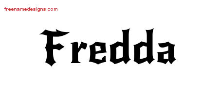 Gothic Name Tattoo Designs Fredda Free Graphic