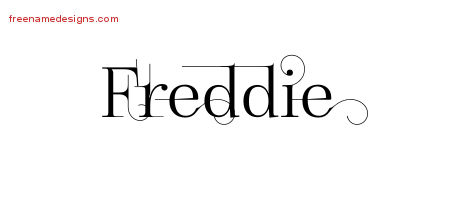 Decorated Name Tattoo Designs Freddie Free Lettering