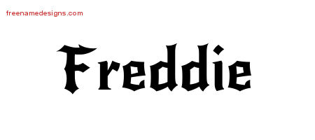 Gothic Name Tattoo Designs Freddie Free Graphic