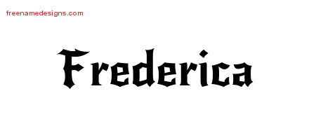 Gothic Name Tattoo Designs Frederica Free Graphic