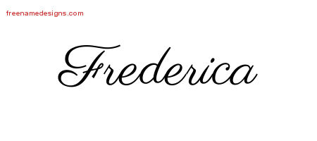 Classic Name Tattoo Designs Frederica Graphic Download
