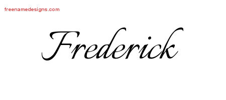 Calligraphic Name Tattoo Designs Frederick Free Graphic