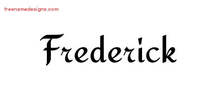 Calligraphic Stylish Name Tattoo Designs Frederick Free Graphic