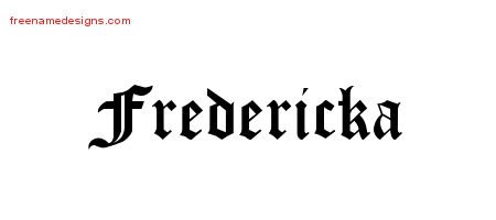 Blackletter Name Tattoo Designs Fredericka Graphic Download