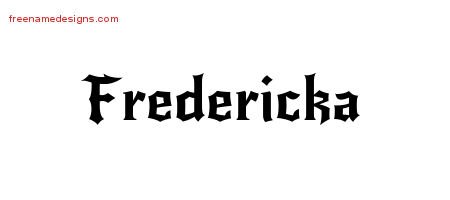 Gothic Name Tattoo Designs Fredericka Free Graphic