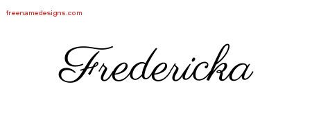 Classic Name Tattoo Designs Fredericka Graphic Download