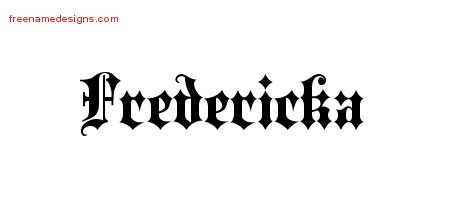 Old English Name Tattoo Designs Fredericka Free
