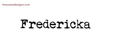 Vintage Writer Name Tattoo Designs Fredericka Free Lettering