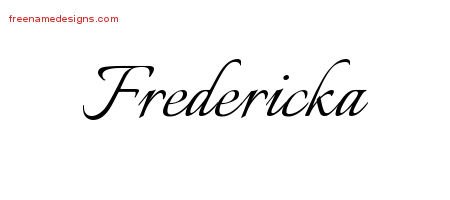 Calligraphic Name Tattoo Designs Fredericka Download Free