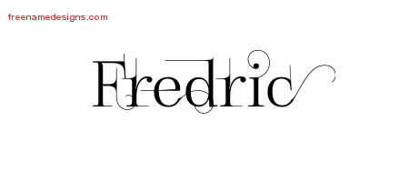 Decorated Name Tattoo Designs Fredric Free Lettering