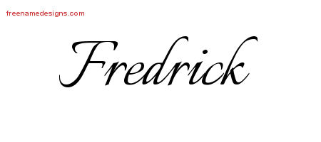 Calligraphic Name Tattoo Designs Fredrick Free Graphic