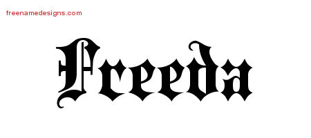 Old English Name Tattoo Designs Freeda Free