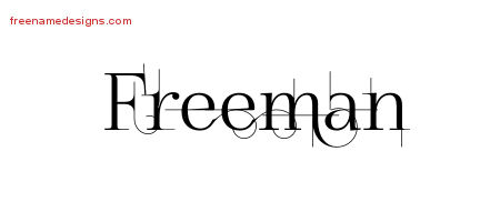 Decorated Name Tattoo Designs Freeman Free Lettering