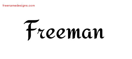 Calligraphic Stylish Name Tattoo Designs Freeman Free Graphic