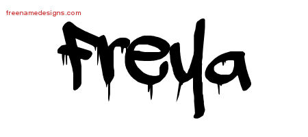 Graffiti Name Tattoo Designs Freya Free Lettering