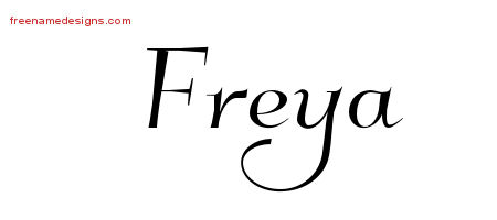 Elegant Name Tattoo Designs Freya Free Graphic