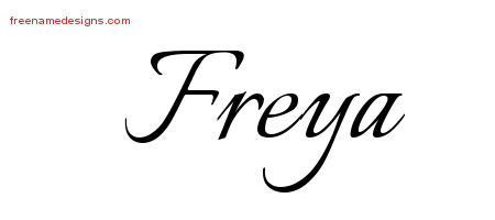 Calligraphic Name Tattoo Designs Freya Download Free