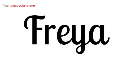 Handwritten Name Tattoo Designs Freya Free Download
