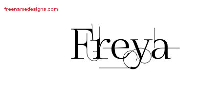 Decorated Name Tattoo Designs Freya Free