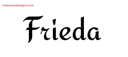 Calligraphic Stylish Name Tattoo Designs Frieda Download Free