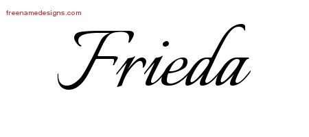 Calligraphic Name Tattoo Designs Frieda Download Free