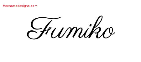 Classic Name Tattoo Designs Fumiko Graphic Download