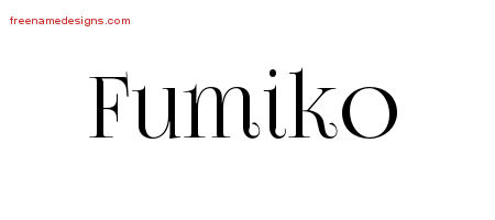 Vintage Name Tattoo Designs Fumiko Free Download