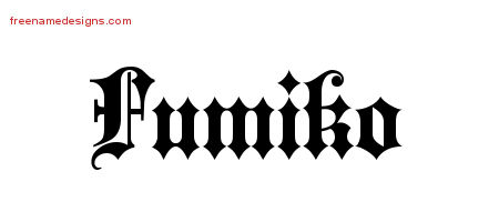 Old English Name Tattoo Designs Fumiko Free