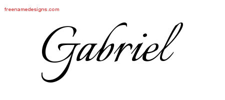 Calligraphic Name Tattoo Designs Gabriel Free Graphic