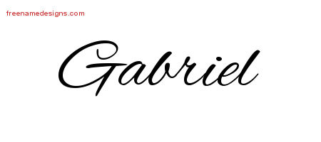 Cursive Name Tattoo Designs Gabriel Free Graphic