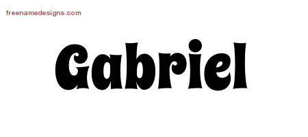 Groovy Name Tattoo Designs Gabriel Free Lettering