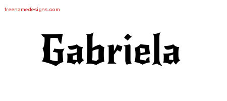 Gothic Name Tattoo Designs Gabriela Free Graphic