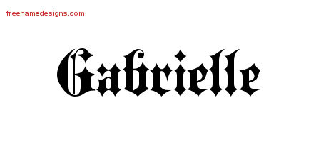 Old English Name Tattoo Designs Gabrielle Free