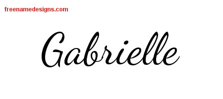 Lively Script Name Tattoo Designs Gabrielle Free Printout