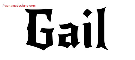 Gothic Name Tattoo Designs Gail Free Graphic