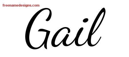 Lively Script Name Tattoo Designs Gail Free Printout