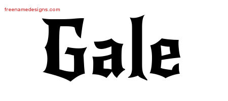 Gothic Name Tattoo Designs Gale Free Graphic