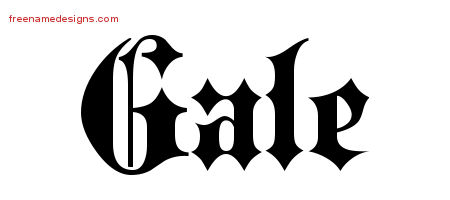 Old English Name Tattoo Designs Gale Free Lettering