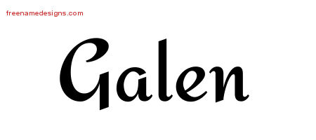 Calligraphic Stylish Name Tattoo Designs Galen Free Graphic