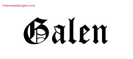 Blackletter Name Tattoo Designs Galen Printable