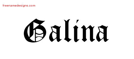 Blackletter Name Tattoo Designs Galina Graphic Download