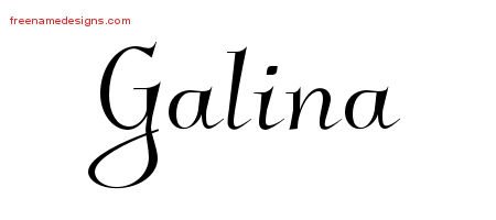 Elegant Name Tattoo Designs Galina Free Graphic